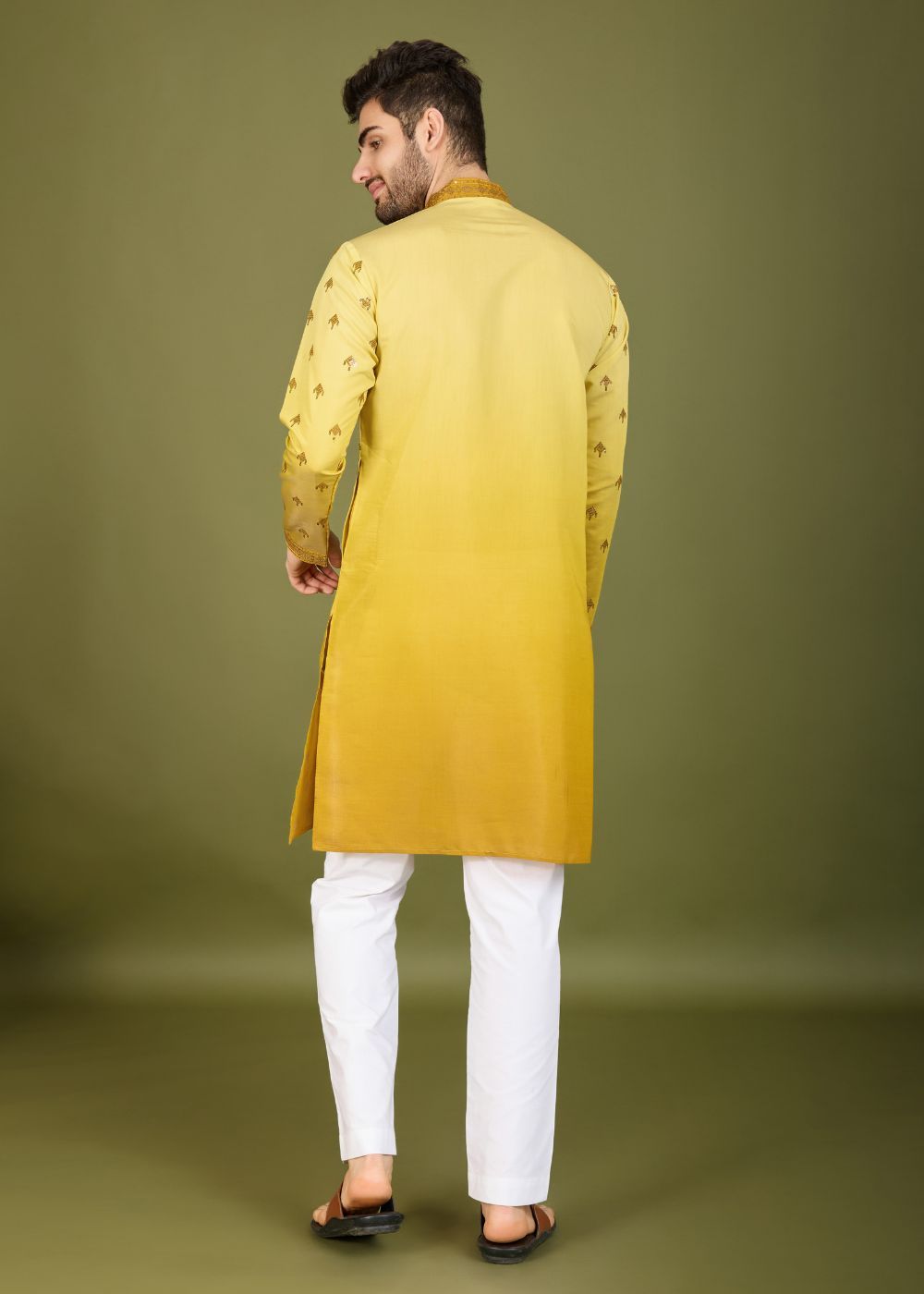 Omber Yellow Regal Kurta – Sunshine Royal Embroidered Kurta