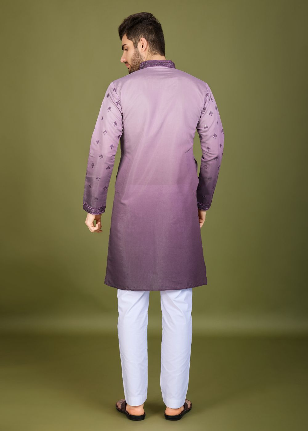 Omber Purple Regal Kurta – Royal Elegance Embroidered Look