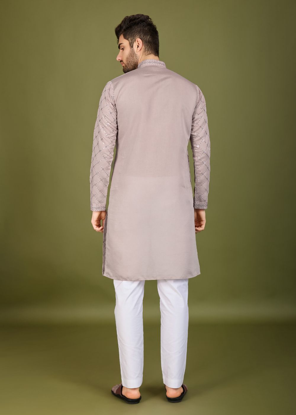 Ivory Grace Viscose Silk Kurta with Embroidered Dupatta
