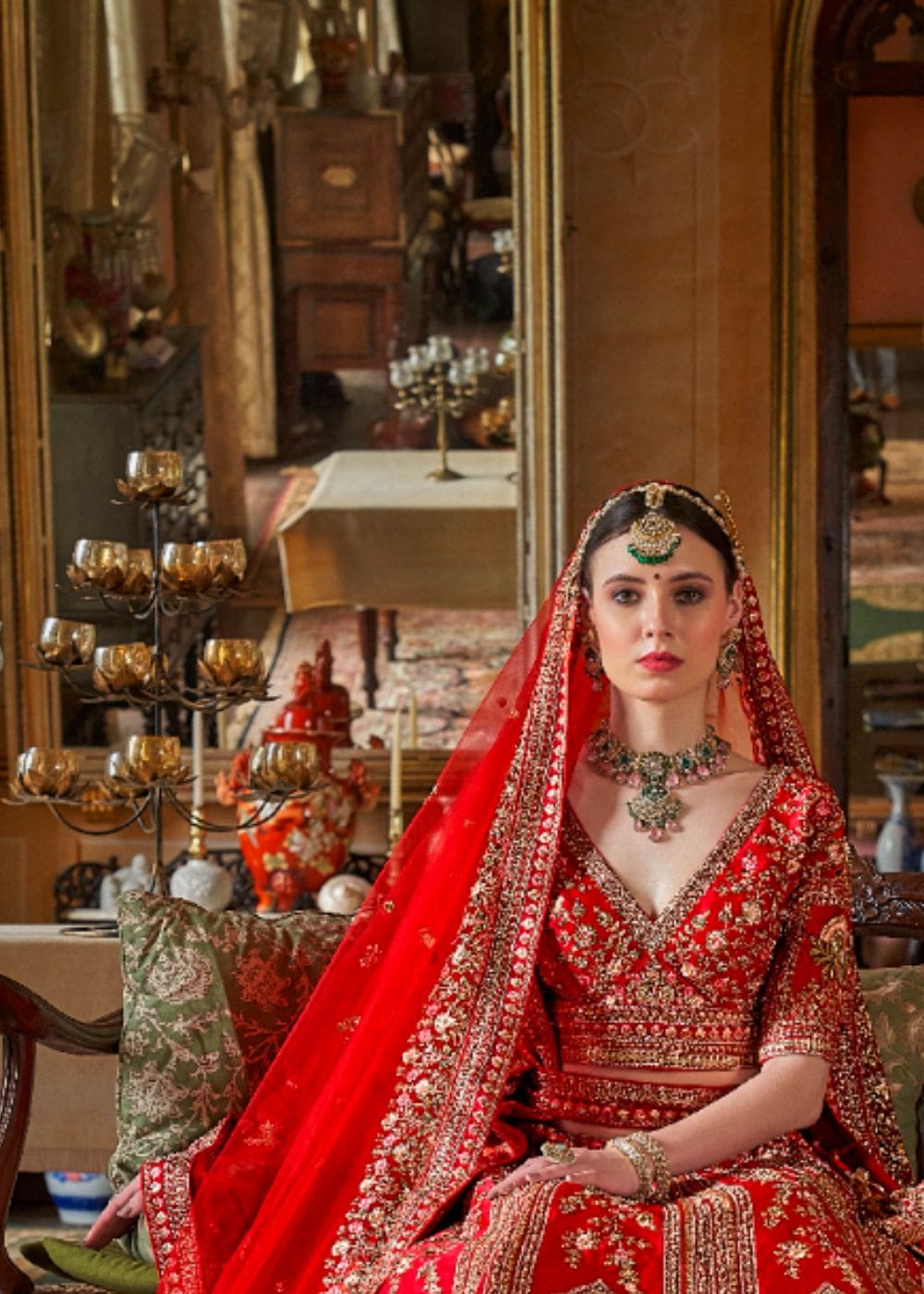 Vermilion Passion & Gold Embers Bridal Lehenga