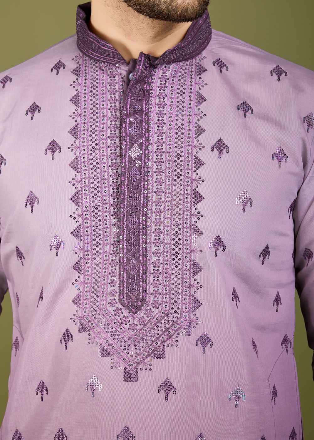 Omber Purple Regal Kurta – Royal Elegance Embroidered Look
