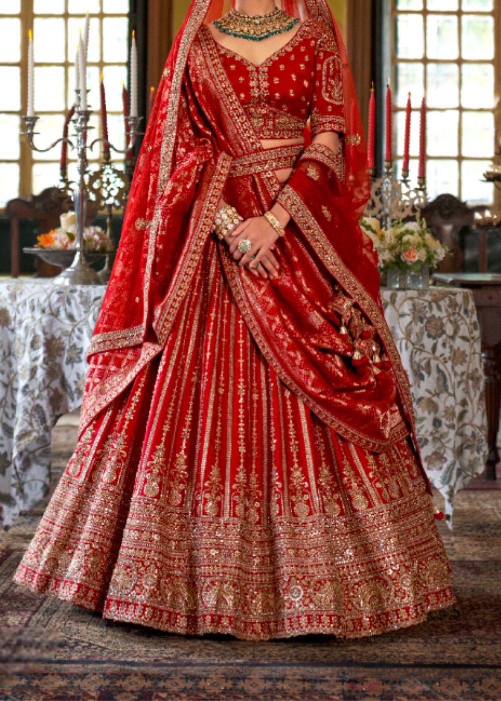Classic Ruby Red Radiance Bridal Lehenga