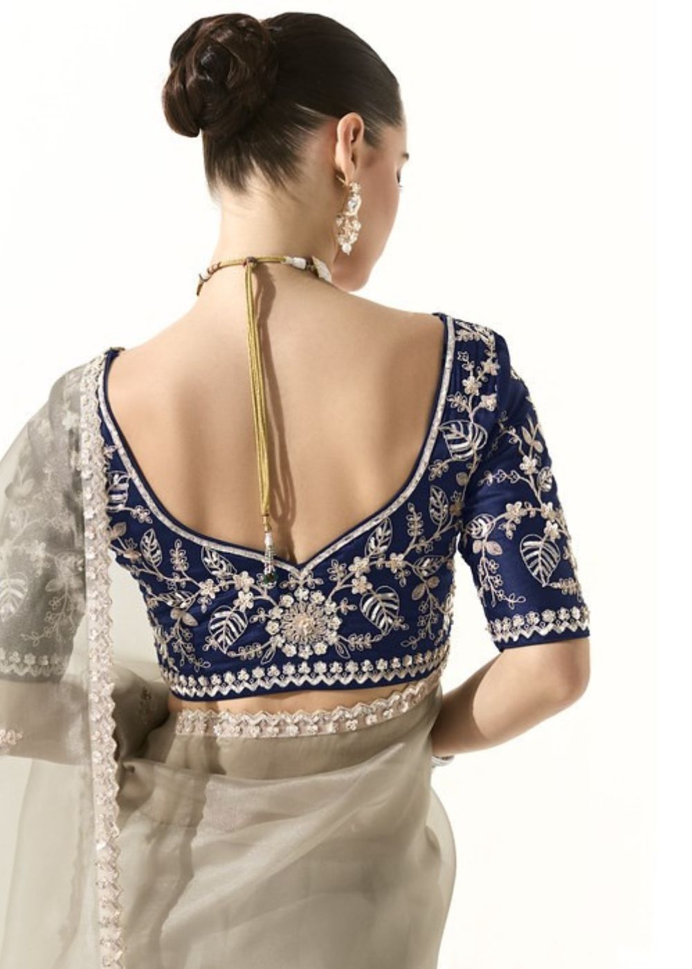 Chandrika-Soft ivory with a hint of shimmer organza silk saree