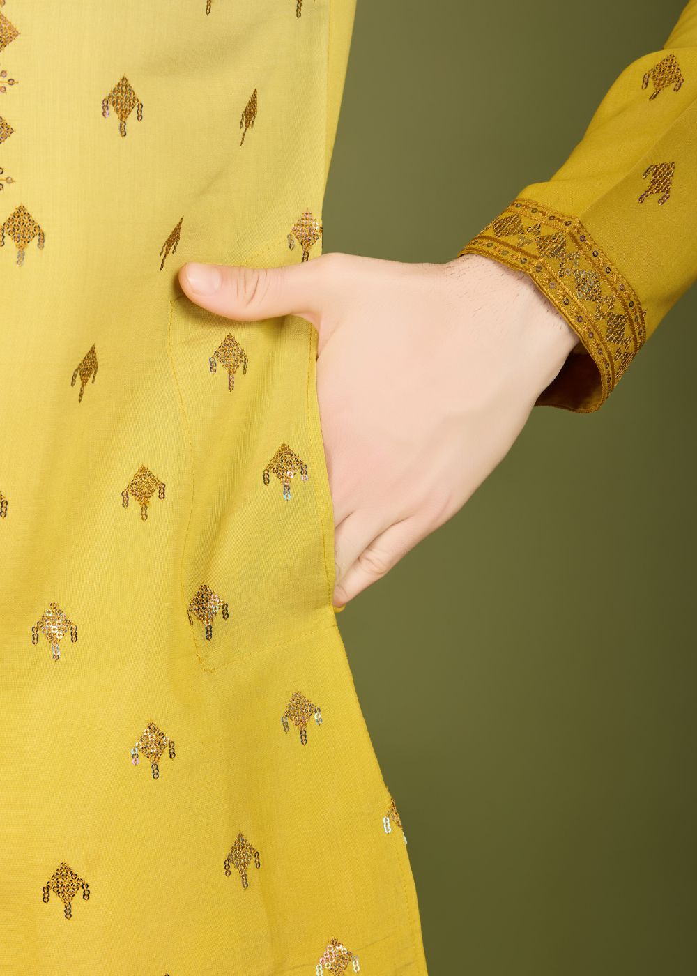 Omber Yellow Regal Kurta – Sunshine Royal Embroidered Kurta
