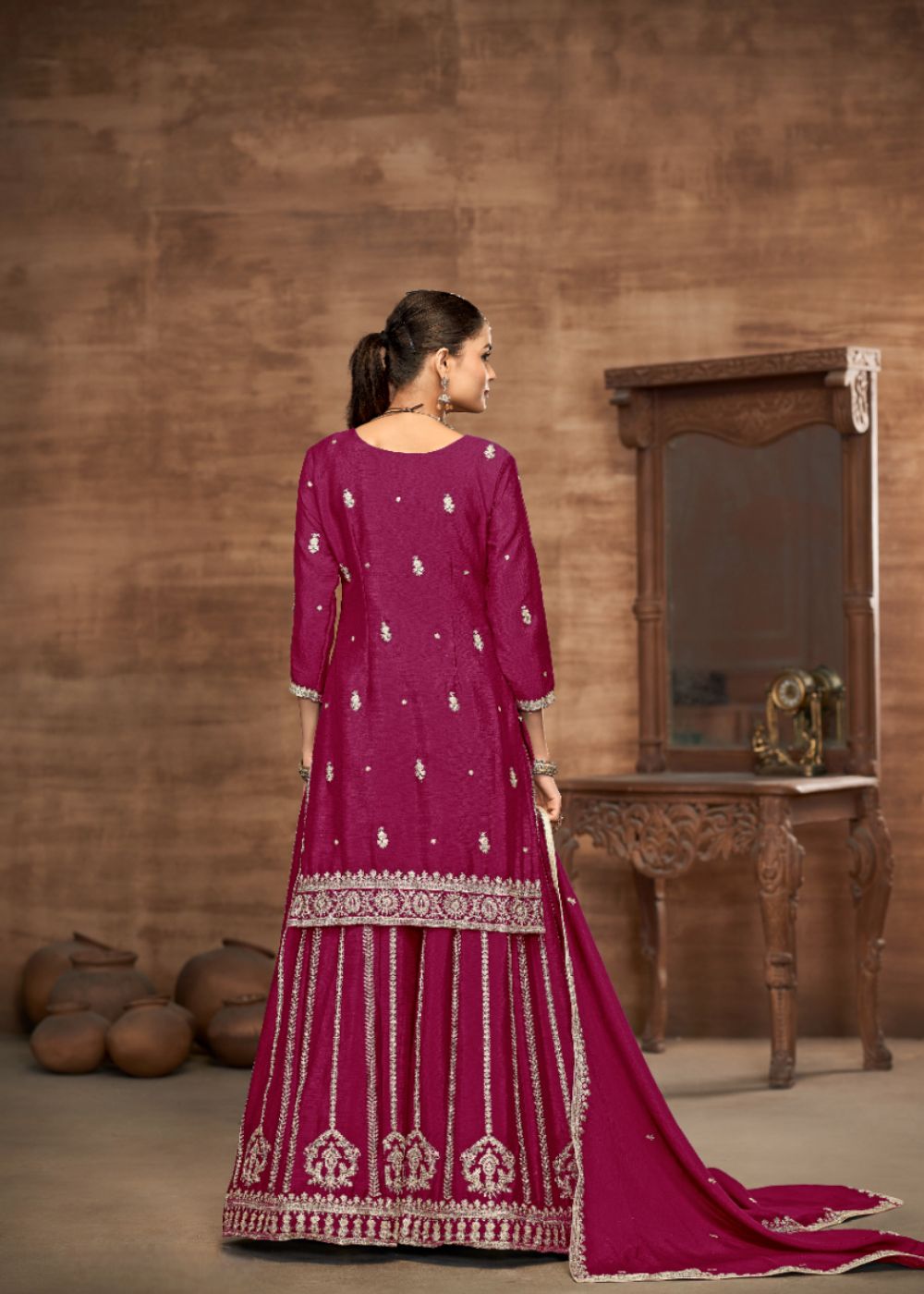 Rani Royale-Designer Chinon Silk Suit Set