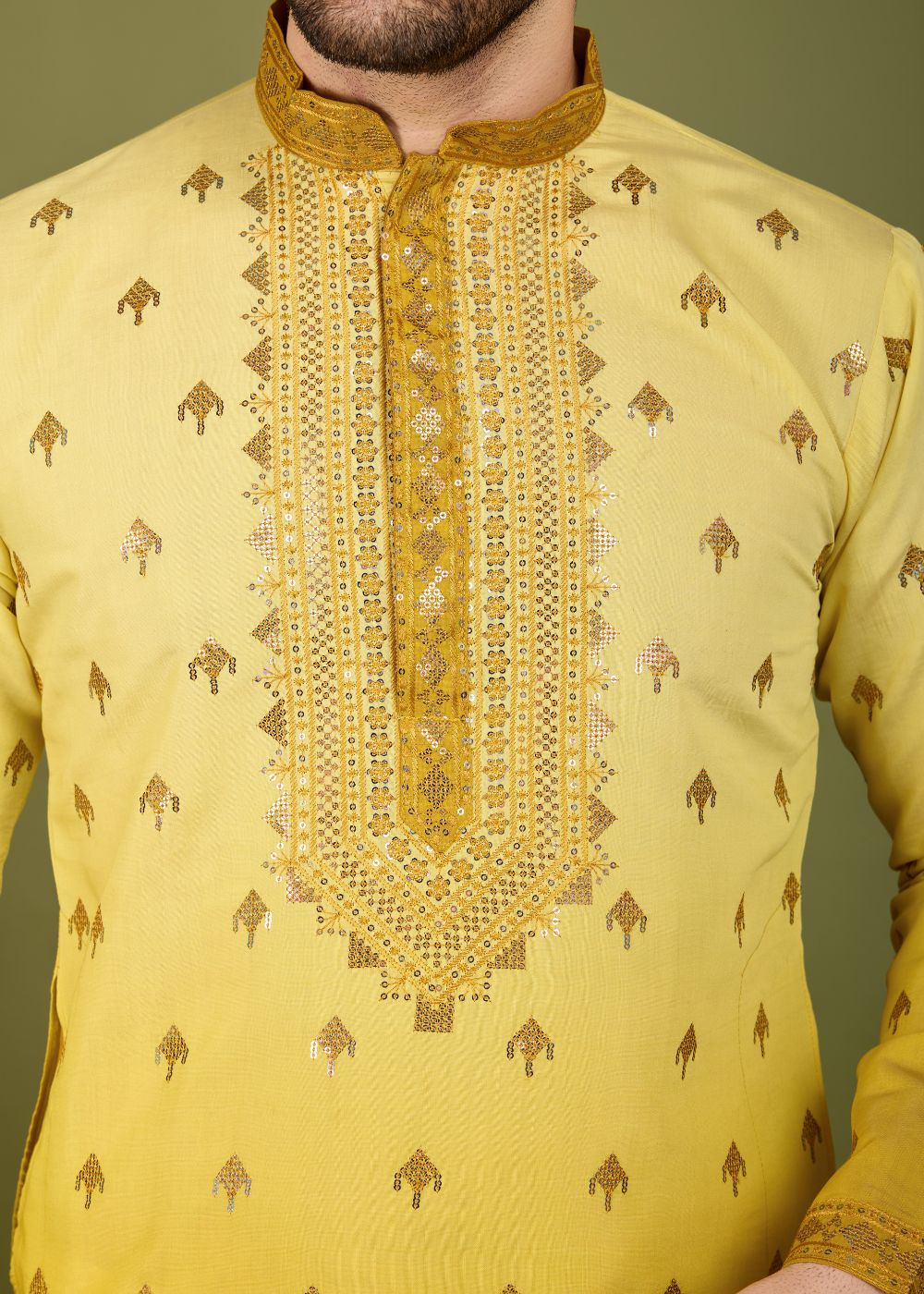 Omber Yellow Regal Kurta – Sunshine Royal Embroidered Kurta