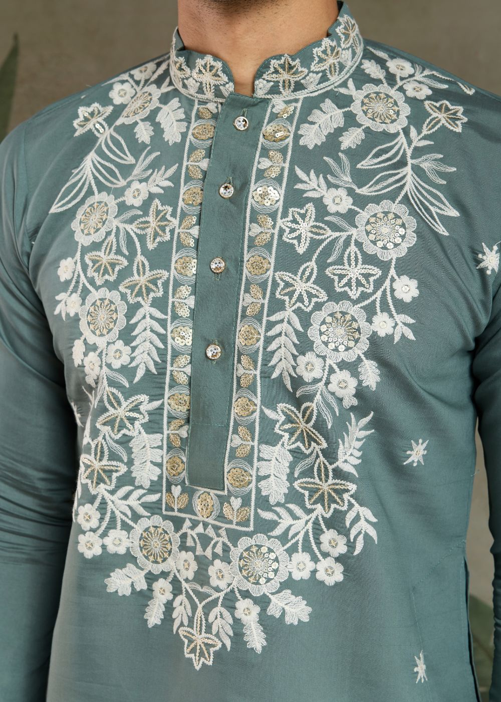 Pista Green Rayon Kurta with Ornamental Embroidery: Elegant Wardrobe Pick