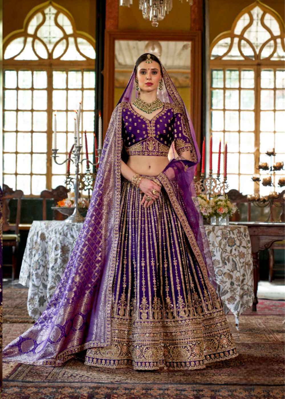 Royal Amethyst & Violet Charm Bridal Lehenga