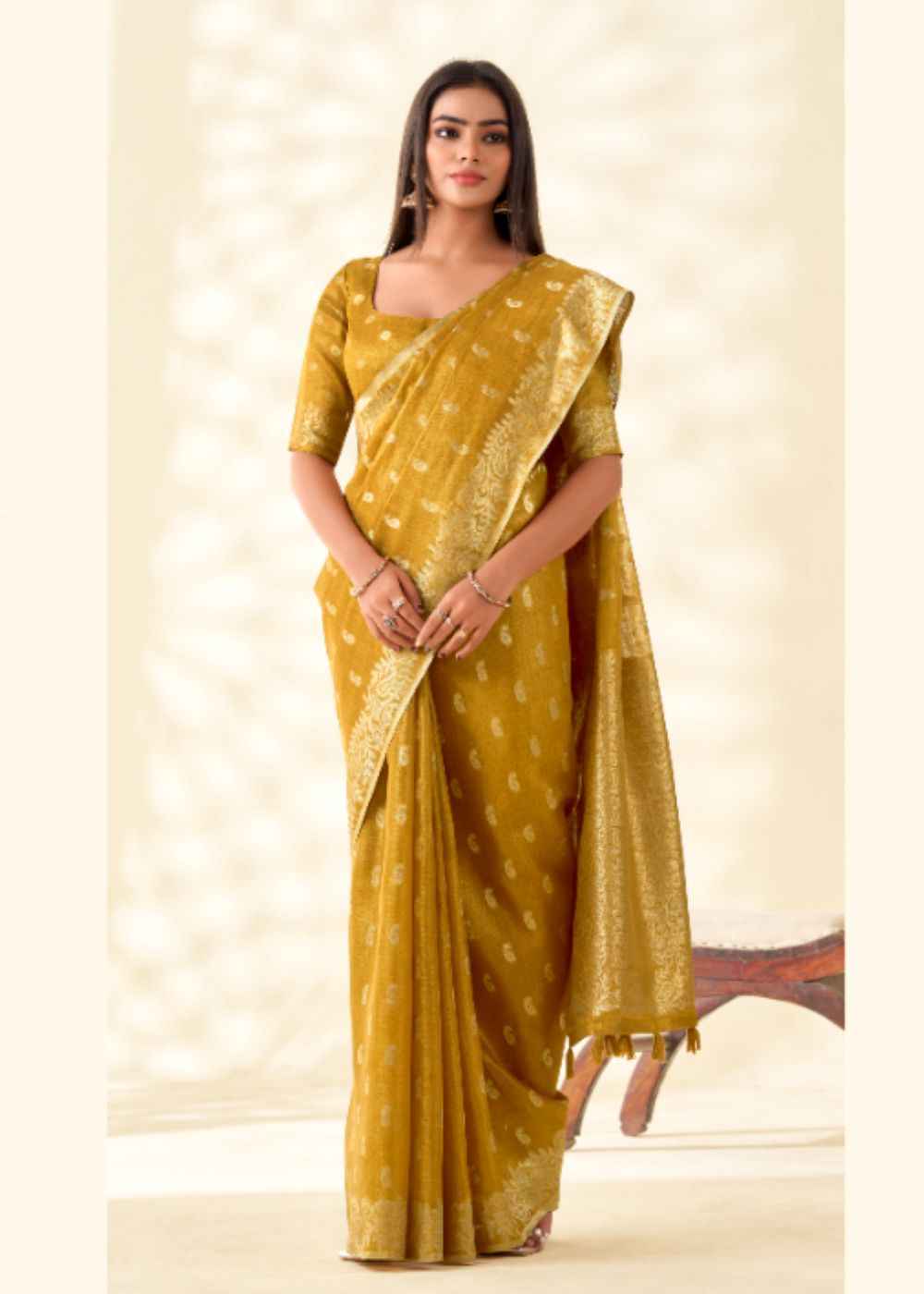 Kanvas Silk Majestic Tissue Mustard Charm