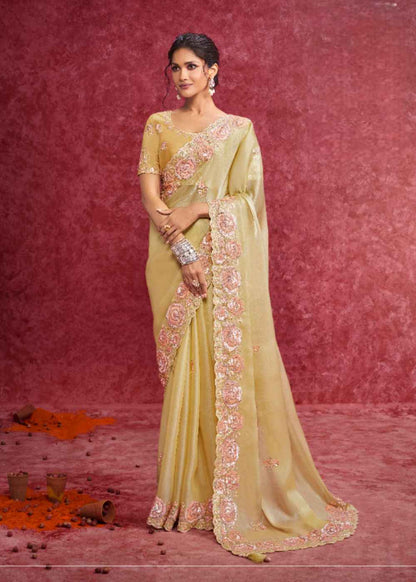 Sunbeam Lemon Galaxy Saree