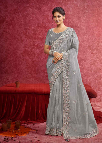 Mystic Grey Siya Silk Saree