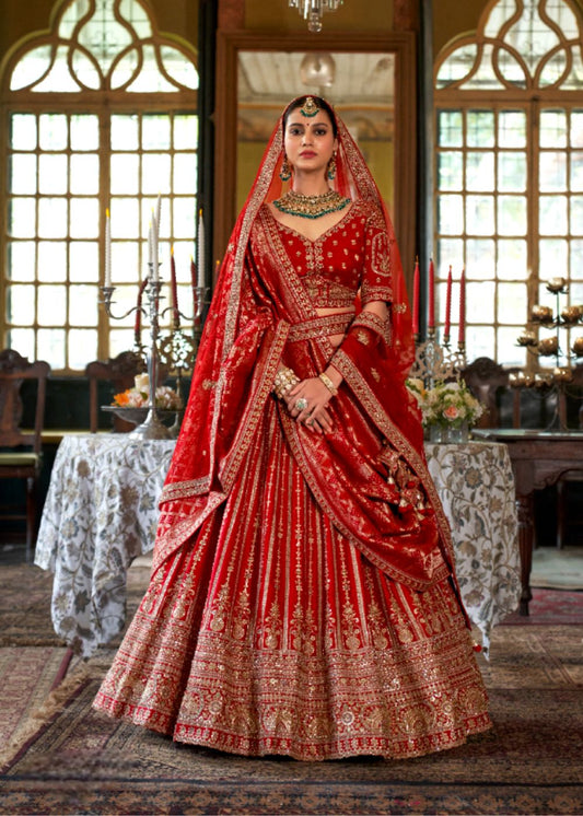 Classic Ruby Red Radiance Bridal Lehenga