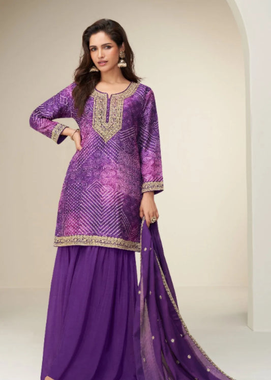 Royal Mystique Chinnon Silk Sharara Suit
