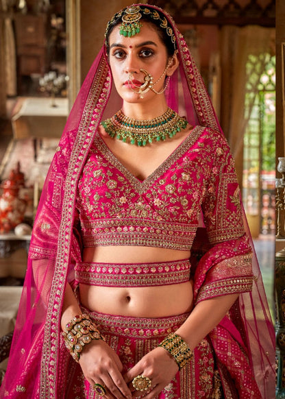 Rose Pink & Coral Delight Bridal Lehenga