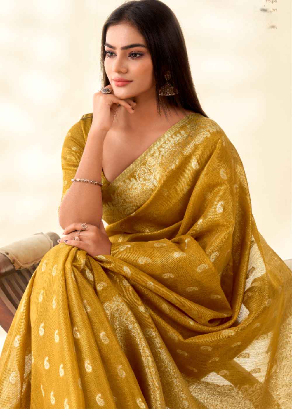 Kanvas Silk Majestic Tissue Mustard Charm