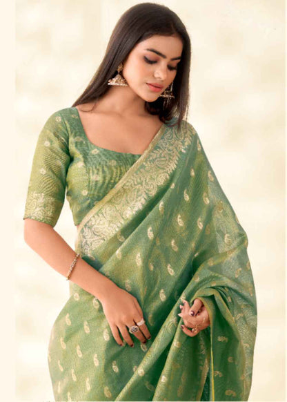 Kanvas Silk Enchanted Tissue Green Grace