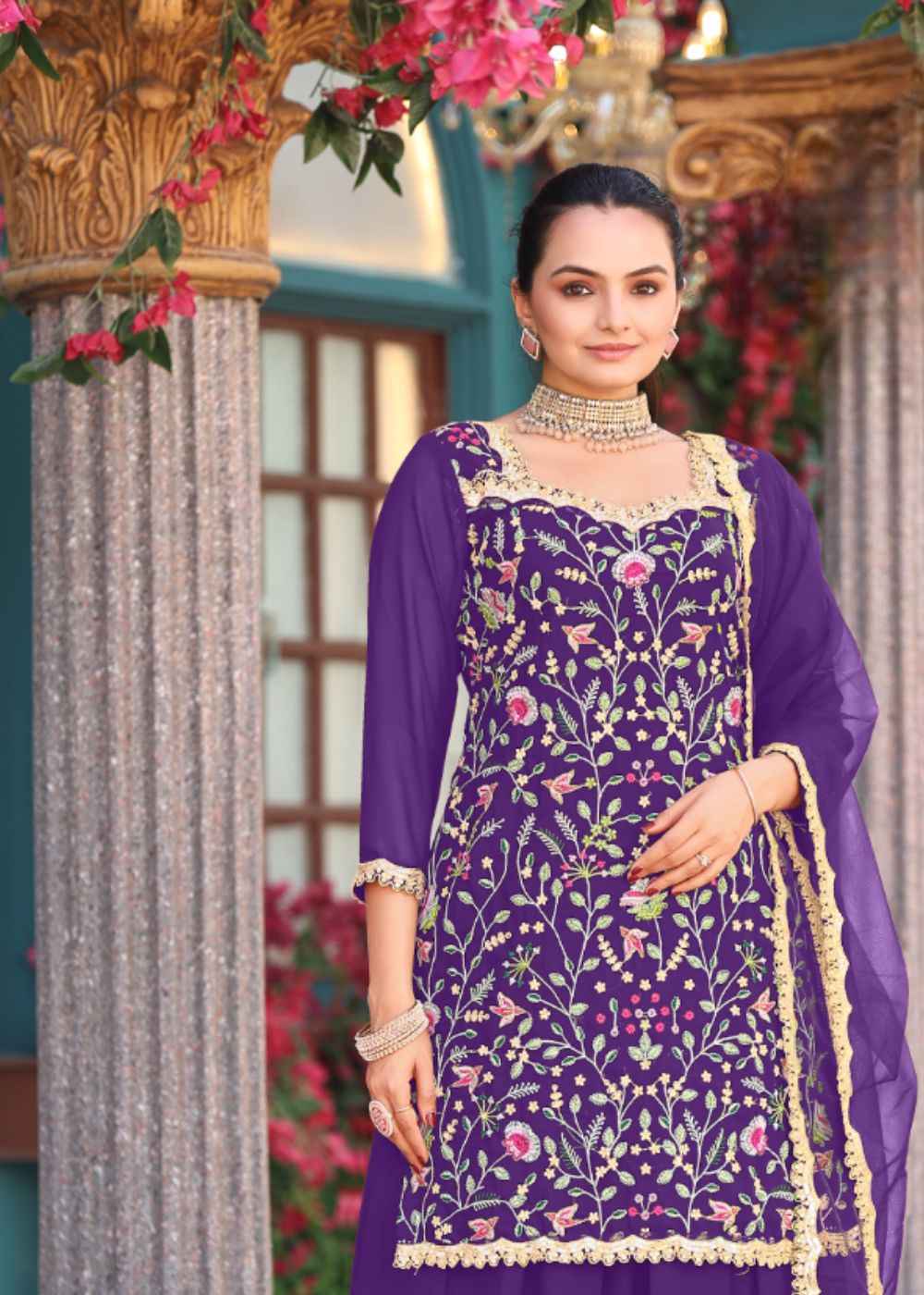 Royal Amethyst Charm Embroidered Set