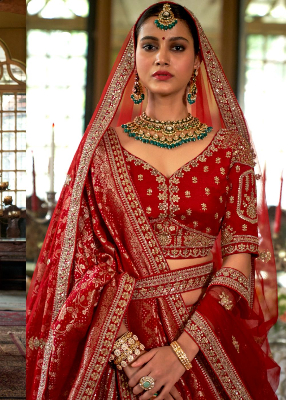 Classic Ruby Red Radiance Bridal Lehenga
