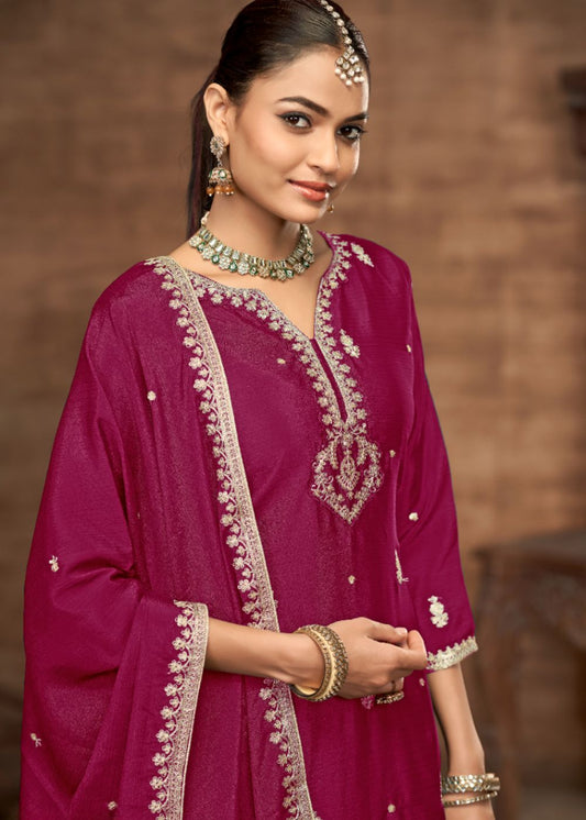 Rani Royale-Designer Chinon Silk Suit Set