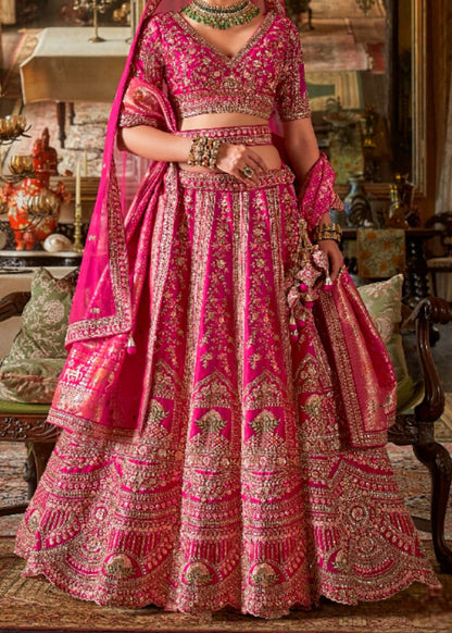 Rose Pink & Coral Delight Bridal Lehenga