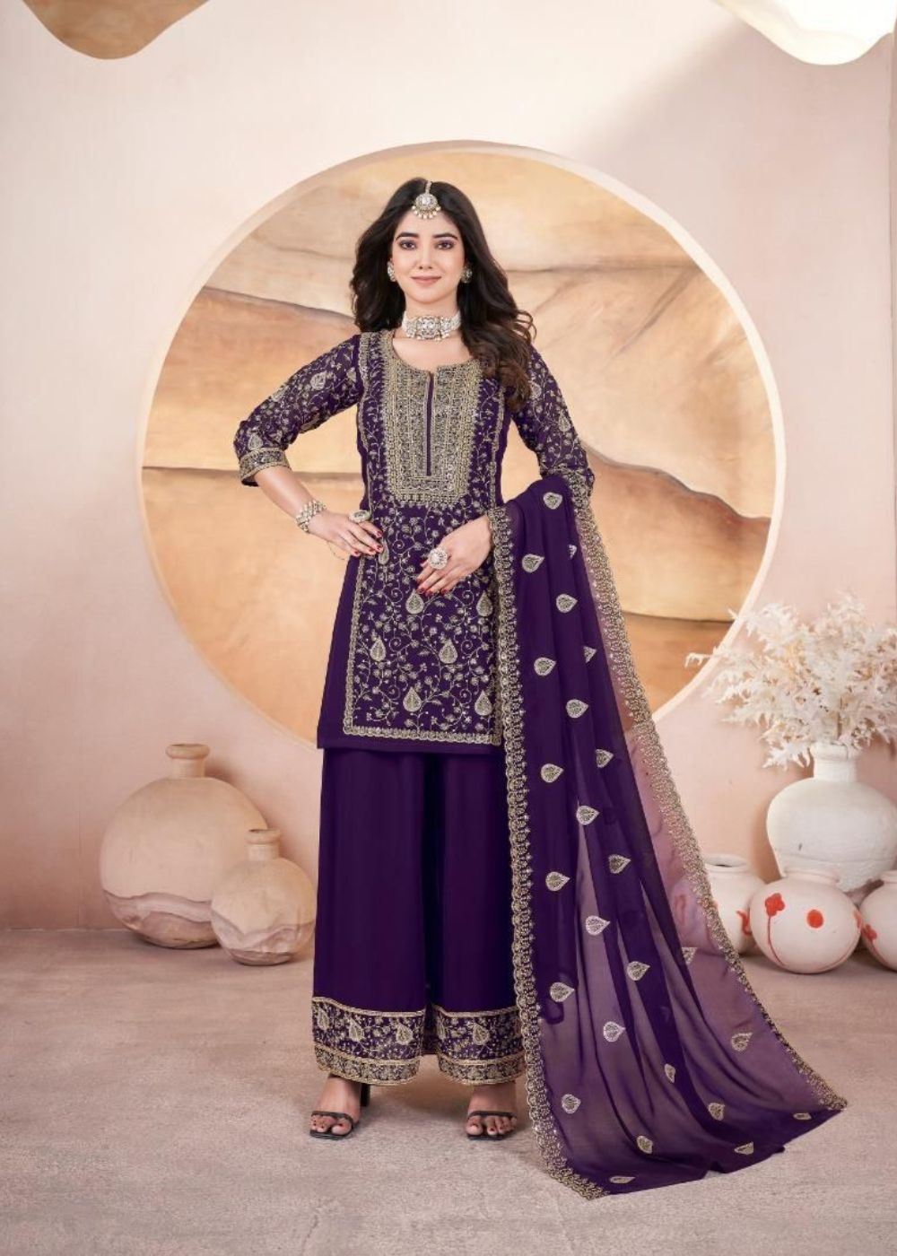 Jamuni Raag–Royal Purple Festive Suit Set : Ethnic Glam