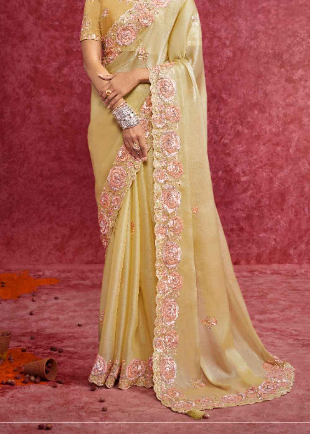 Sunbeam Lemon Galaxy Saree