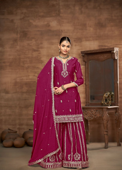 Rani Royale-Designer Chinon Silk Suit Set