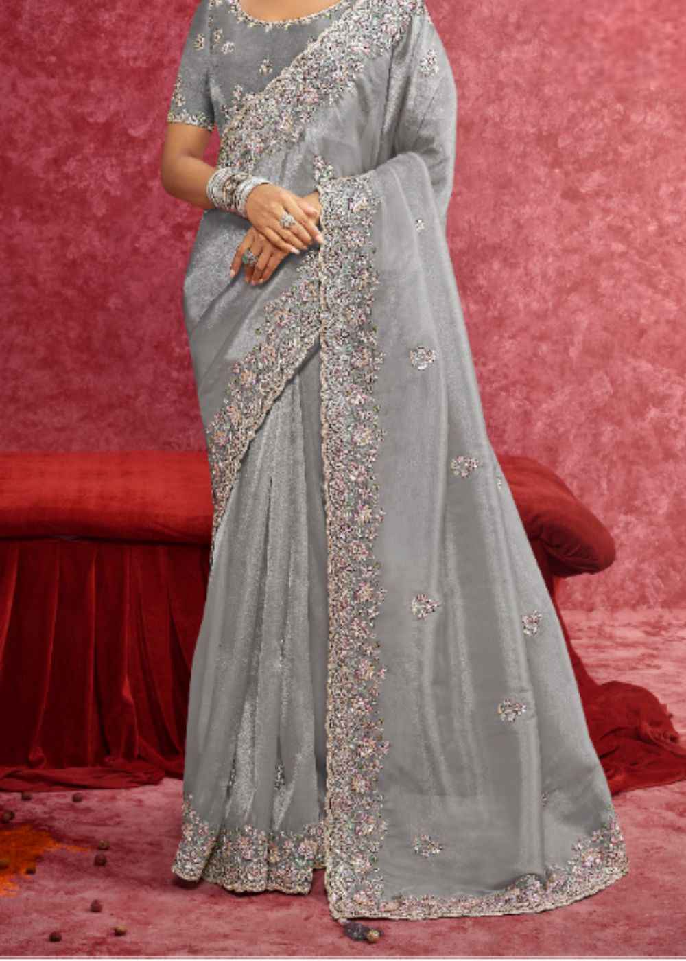 Mystic Grey Siya Silk Saree