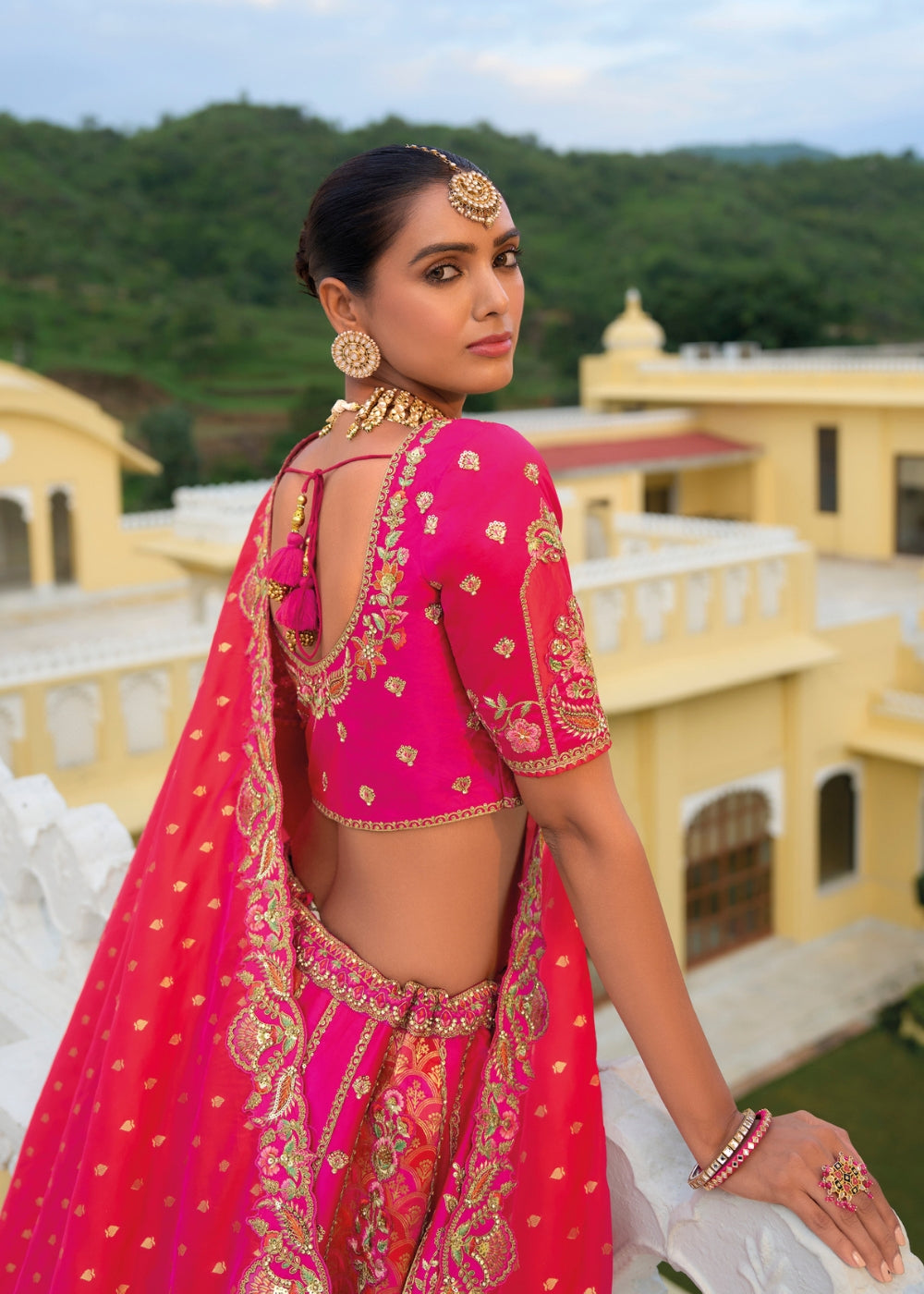 Crimson Red Heavy Silk Lehenga with Khatli Embroidery