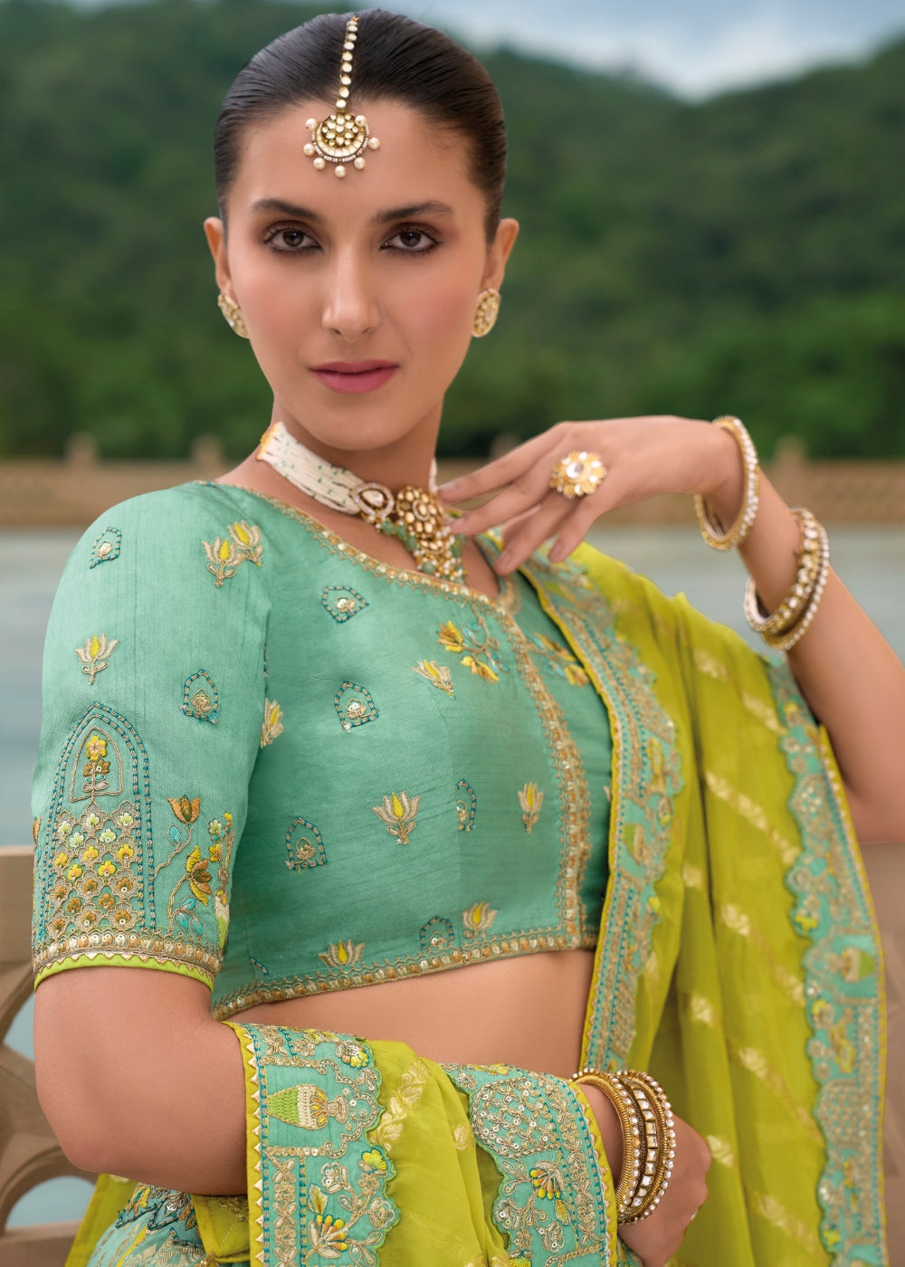 Rani Pink Heavy Silk Lehenga with Khatli Embroidery