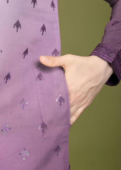 Omber Purple Regal Kurta – Royal Elegance Embroidered Look
