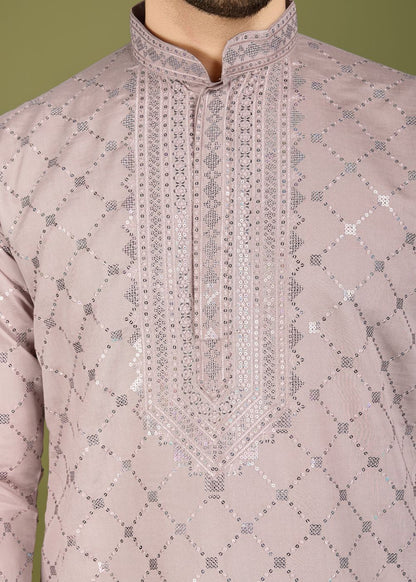 Ivory Grace Viscose Silk Kurta with Embroidered Dupatta